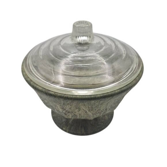 Fronzwood Kokomo Bowl Glass Lid Green Composite Vintage Art Mid Century Modern - Picture 2 of 8